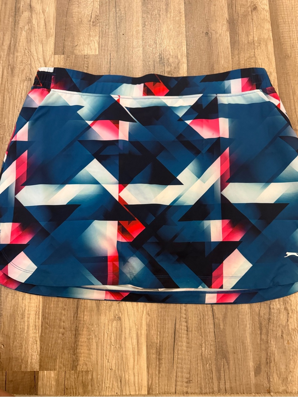 Blue Geometric Print Women's Golf Skirt